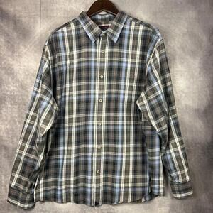UNTUCKit Carano Flannel‎ Long Sleeve Button Shirt Men's 2XL XXL Grey Blue Plaid